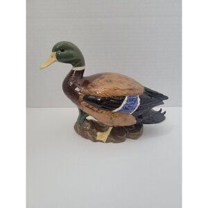 Mallard Duck Figurine Ceramic Hand-painted Bird Noted